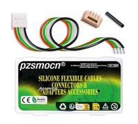 pzsmocn 10 Juegos/40 Piezas JST-GH SMD 1.25mm 4 Pines 30AWG Cable Silicona | Juegos Conector Alojamiento, Mini Hembra Conexión, Micro Macho Presa Adaptador, Kit LED Hilo Terminal, Adaptadores Baterías