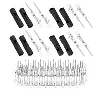pzsmocn 100Juegos/200Piezas para Dupont 2.54mm 1Pin Macho Carcasa Negro | Juegos Terminal Crimpado, Paso Cable Kit Hilo Presa, Conector Accesorios, Adaptador Encabezamiento, Enchufe Pasador Conexión