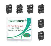 pzsmocn 20 Juegos IDC 2*3 Doble Fila 2.0mm 6 Pines FC-Hembra Terminal Negro | Adaptador Paso Conexión, Receptáculo Conector Juego, Rectangular Cable Kit, Crimpado Plano Presa, Tres JTAG Hilo Alojamiento