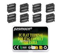 pzsmocn 20 Juegos IDC 2 * 6 Doble Fila 2.54mm 12 Pines FC-Hembra Terminal | Adaptador Tres JTAG, Receptáculo Paso Presa, Rectangular Conector, Negro Cable Hilo Alojamiento, Crimpado Plano Conexión