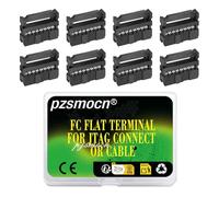 pzsmocn 20 Juegos IDC 2 * 8 Doble Fila 2.54mm 16 Pines FC-Hembra Terminal | Adaptador Tres JTAG, Receptáculo Paso Presa, Rectangular Conector, Negro Cable Hilo Alojamiento, Crimpado Plano Conexión