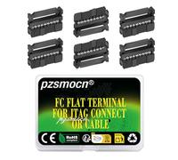 pzsmocn 20 Juegos IDC 2 * 9 Doble Fila 2.54mm 18 Pines FC-Hembra Terminal | Adaptador Tres JTAG, Receptáculo Paso Presa, Rectangular Conector, Negro Cable Hilo Alojamiento, Crimpado Plano Conexión