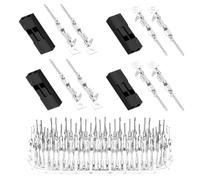 pzsmocn 50Juegos/150Piezas para Dupont 2.54mm 2Pin Macho Carcasa Negro | Juegos Terminal Crimpado, Paso Cable Kit Hilo Presa, Conector Accesorios, Adaptador Encabezamiento, Enchufe Pasador Conexión