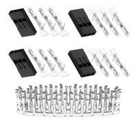pzsmocn 50Juegos/200Piezas para Dupont 2.54mm 3Pin Hembra Carcasa Negro | Juegos Terminal Crimpado, Paso Cable Kit Hilo Presa, Conector Accesorios, Adaptador Encabezamiento, Enchufe Pasador Conexión