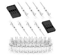 pzsmocn 50Juegos/250Piezas para Dupont 2.54mm 4Pin Macho Carcasa Negro | Juegos Terminal Crimpado, Paso Cable Kit Hilo Presa, Conector Accesorios, Adaptador Encabezamiento, Enchufe Pasador Conexión