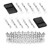pzsmocn 50Juegos/300Piezas para Dupont 2.54mm 5Pin Hembra Carcasa Negro | Juegos Terminal Crimpado, Paso Cable Kit Hilo Presa, Conector Accesorios, Adaptador Encabezamiento, Enchufe Pasador Conexión
