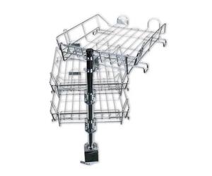 Q-connect Bandeja con soporte giratorio de 3 bandejas metálicas cromadas