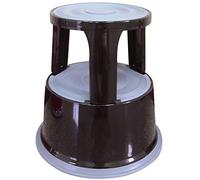 Q-Connect - Banqueta con escalera (metal), color negro