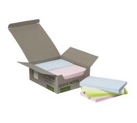 Q-Connect - Bloc de notas adhesivas 7,6x12,7 cm papel 100% reciclado colores pastel