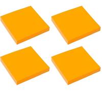 Q-Connect Bloc De Notas Adhesivas Quita Y Pon 76 x 76 mm, Naranja Neon 80 Hojas (Paquete de 4)