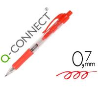 Boligrafo q-connect rojo retractil con sujecion de caucho - KF00269