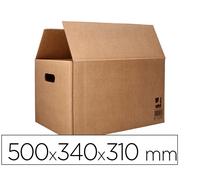 Caja para embalar q-connect americana ultrarresistente conasas carton canal doble 7 mm color kraft 500x340x310 mm - KF14289
