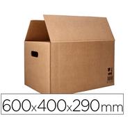Caja para embalar q-connect americana ultrarresistente conasas carton canal doble 7 mm color kraft 600x400x290 mm - KF14290