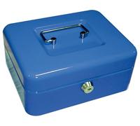 Q-Connect Caja Caudales 8" 200x160x90 Mm Azul Con Portamonedas
