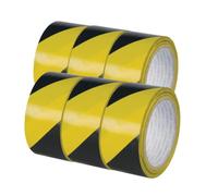 Cinta adhesiva q-connect de seguridad amarilla y negra 20 mt x 48 mm - KF04383
