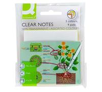 Q-Connect Clear Notes - Notas semitransparentes (76 x 76 mm, 4 unidades)