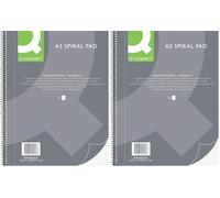 Q-Connect Cuaderno espiral A5, cuadriculado, 80 hojas, 160 páginas, cuaderno de espiral, bloc de notas con espiral, cuaderno escolar (Paquete de 2)