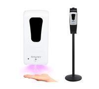 Dispensador para gel y jabon q-connect automatico sensor y soporte metalico 152 cm alto 13x11,5x27 cm 1000 ml blanco - KF10689
