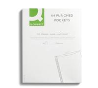 Q-Connect - Fundas de plástico perforadas (100 unidades), color transparente
