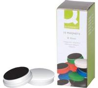 Q-Connect Imanes para pizarras Blancas, Paquete de 10 Unidades, diámetro 25 mm, Color Blanco, KF02639