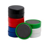 Imanes para sujecion q-connect ideal para pizarras magneticas35 mm colores surtidos caja de 10 unidades - KF02649