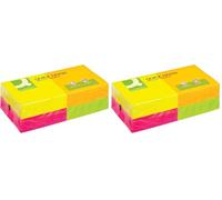 Q-Connect KF10508 Bloc De Notas Adhesivas Quita Y Pon 75X75 Mm Con 80 Hojas Fluorescentes Pack De 12 Surtidas En 4 Colores (Paquete de 2)