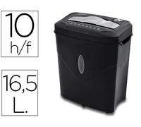 Destructora de documentos q-connect kf17974 capacidad de corte 10 h destruye grapas clips y tarjetas papelera 16,5 - KF17974