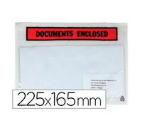 Sobre autoadhesivo q-connect portadocumentos multilingue 225x165 mm sin ventana paquete de 100 unidades - KF21729