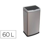 Q-connect Papelera metálica con sensor automático de 60 litros