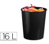 Q-Connect - Papelera Plástico Opaco 16 L Color Negro