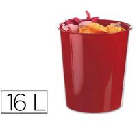 Q-Connect - Papelera Plástico Opaco 16 L Color Rojo