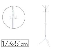 Perchero metalico q-connect blanco 8 colgadores 173x51 cm - KF17117
