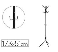 Perchero metalico q-connect negro 8 colgadores 173x51 cm - KF17116