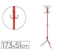 Perchero metalico q-connect rojo 8 colgadores 173x51 cm - KF17118