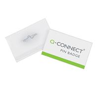 Q-Connect Pin Badge - Paquete de fundas de tarjetas de identificación con pinza, transparente