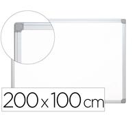 Q-connect Pizarra blanca laminada con marco de aluminio 200x100 cm