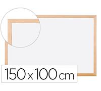 Q-connect Pizarra blanca laminada con marco de madera 150x100 cm