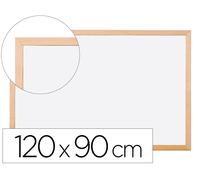 Q-connect Pizarra blanca laminada marco de madera 120x90 cm