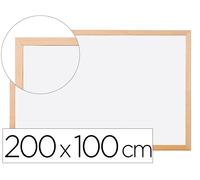 Pizarra blanca q-connect laminada marco de madera 200x100 cm - KF03576