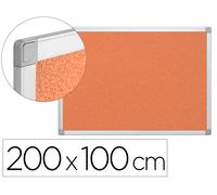 Pizarra corcho q-connect marco de aluminio 200x100 cm extra corcho 5 mm - KF03564