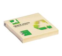 Q-Connect - Recambio de bloc de notas (papel reciclado, 75 x 75 mm),color amarillo