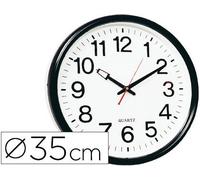 Reloj q-connect de pared plastico oficina redondo 34 cm marco blanco - KF15591