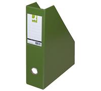 Q-CONNECT - Revistero de PVC A4/76, color verde, archivador de documentos, tipo A4/75, plegable, material: cartón, PVC, revestimiento, doble cara, etiqueta, ambos lados, color-verde/formato-A4