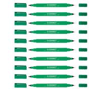 Rotulador q-connect marcador permanente doble punta color verde 0,4 mm y 1 mm - KF11346