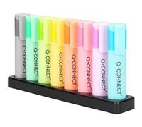 Q-Connect Rotulador fluorescente pastel punta biselada estuche de sobremesa 8 colores surtidos