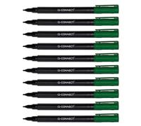 Q-Connect Rotuladores para CD DVD BD, grosor: 0,6 mm, verde, 10 unidades, resistentes al agua, para escribir sobre vidrio, plástico, metal, porcelana, lámina, a base de alcohol, no tóxico