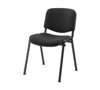 Silla apilable q-connect brazos cortos tapizada sin ruedas 910mm alto 460mm largo 440mm profundidad negra - KF10881