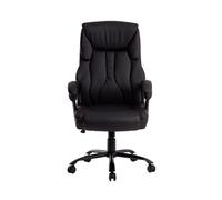 Q-connect Silla de dirección con extra acolchado en simil piel negro