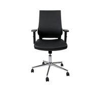 Silla giratoria q-connect respaldo medio de similpiel regulable en altura 980+100x630x625 mm color negro - KF10302