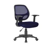 Q-connect Silla giratoria azul con respaldo medio regulable en altura